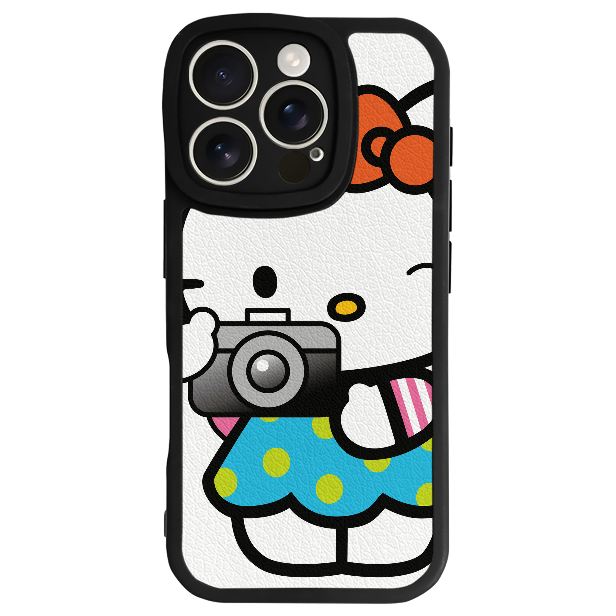 （画像用） Hello Kitty ハローキティ 【iPhone 16シリーズ対応】シリコンスマホケース（レザー調） 材質：シリコン
